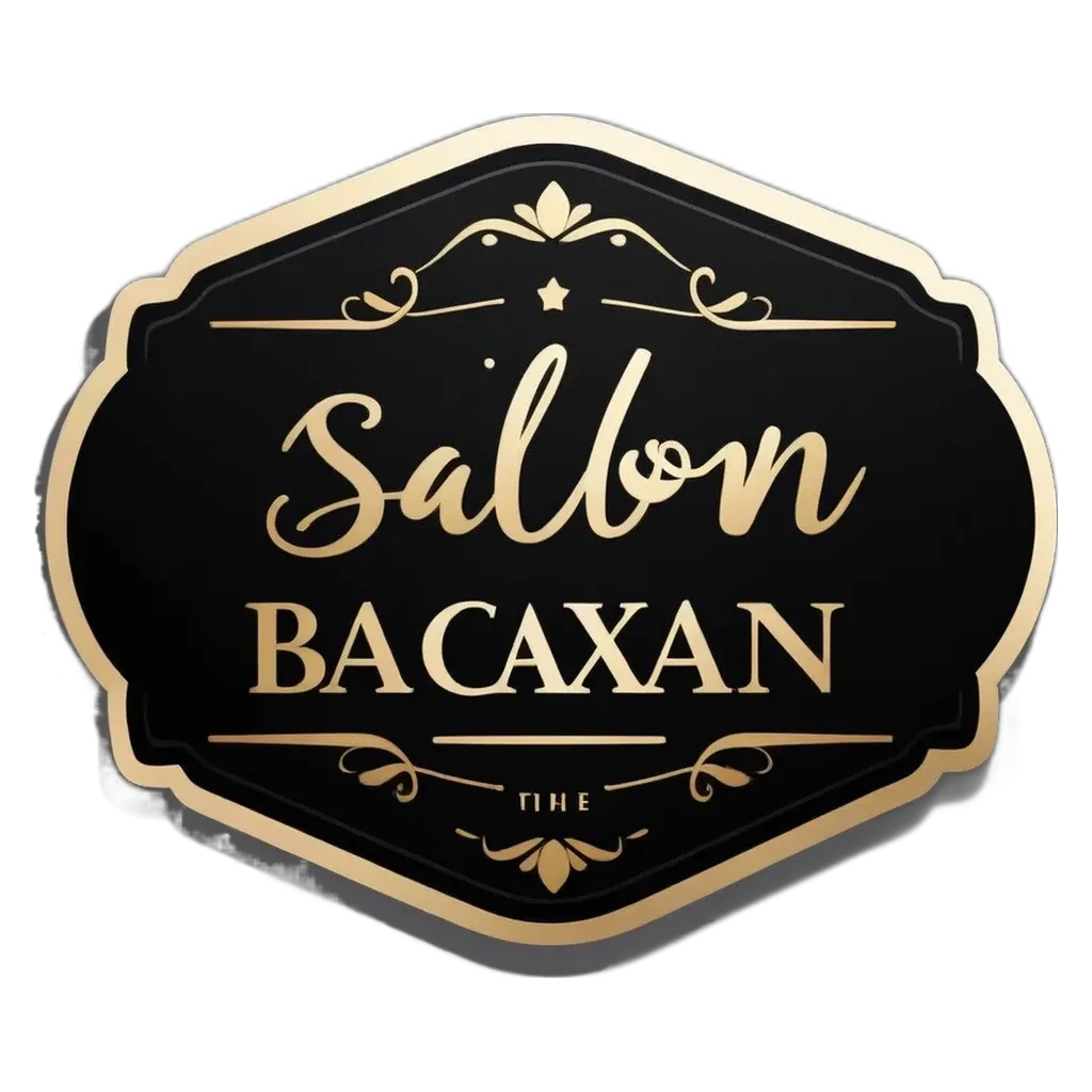 A black and gold salon bacayan label.