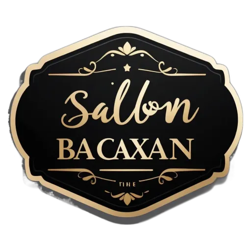 A black and gold salon bacayan label.