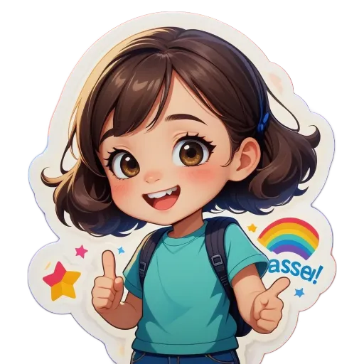 A girl is showing her thumbs up from left to right.
