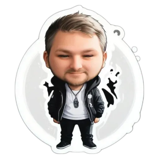 A boy is wearing a black jacket and white shirt.