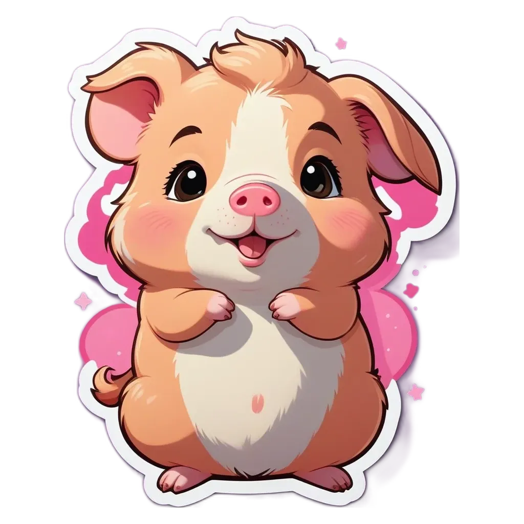 A cartoon picture of a hamster is showing its teeth.