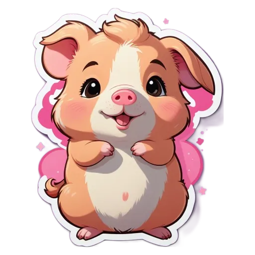 A cartoon picture of a hamster is showing its teeth.