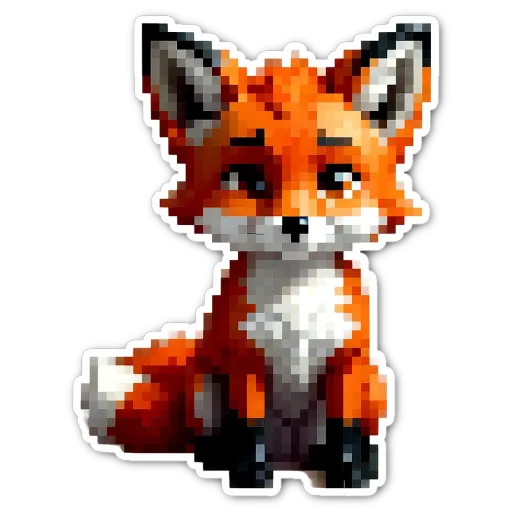 A digital fox with a black background.