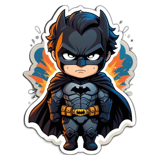 A boy batman that is cartoonish and has a cape.