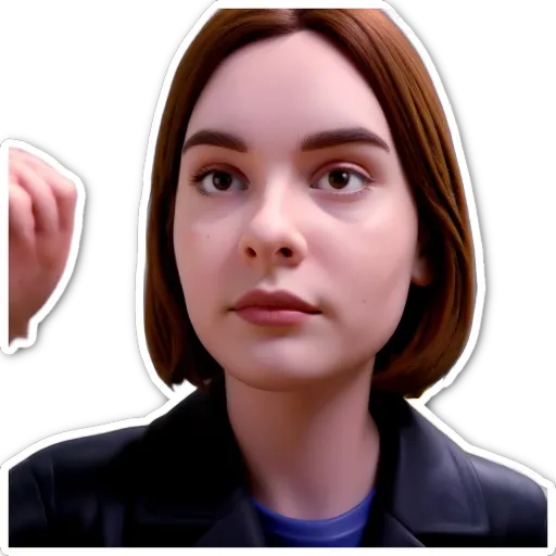 A woman with a black jacket is looking at something behind her.