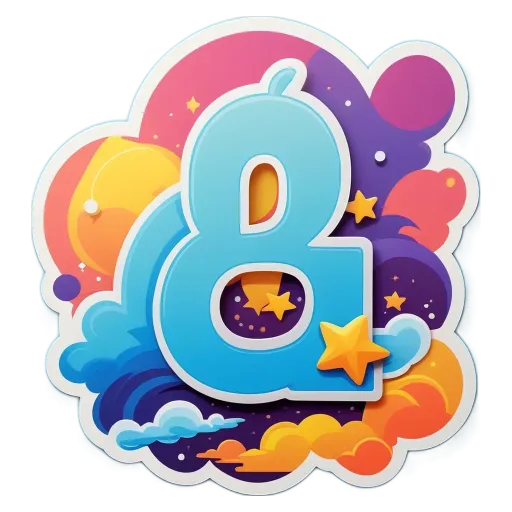 A colorful sticker of the letters E and G in a space background.