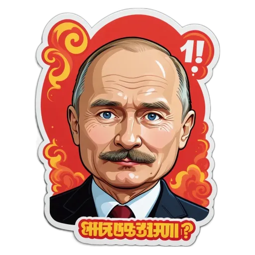 A sticker of a man's face with the number 1 on it.