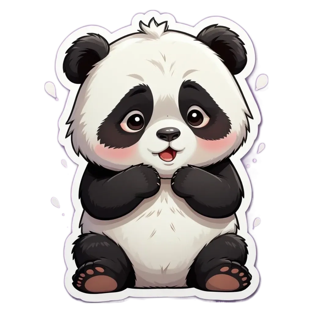 A panda bear with black and white fur.