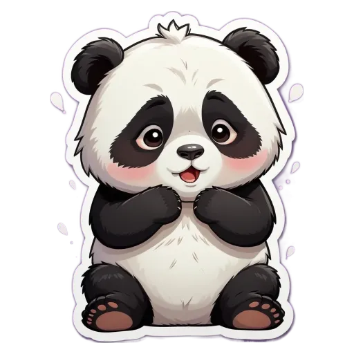 A panda bear with black and white fur.