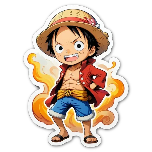 A one piece comic book character with a black and white background.