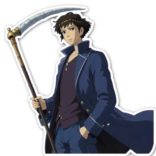 A person holding a staff with a large fletch.