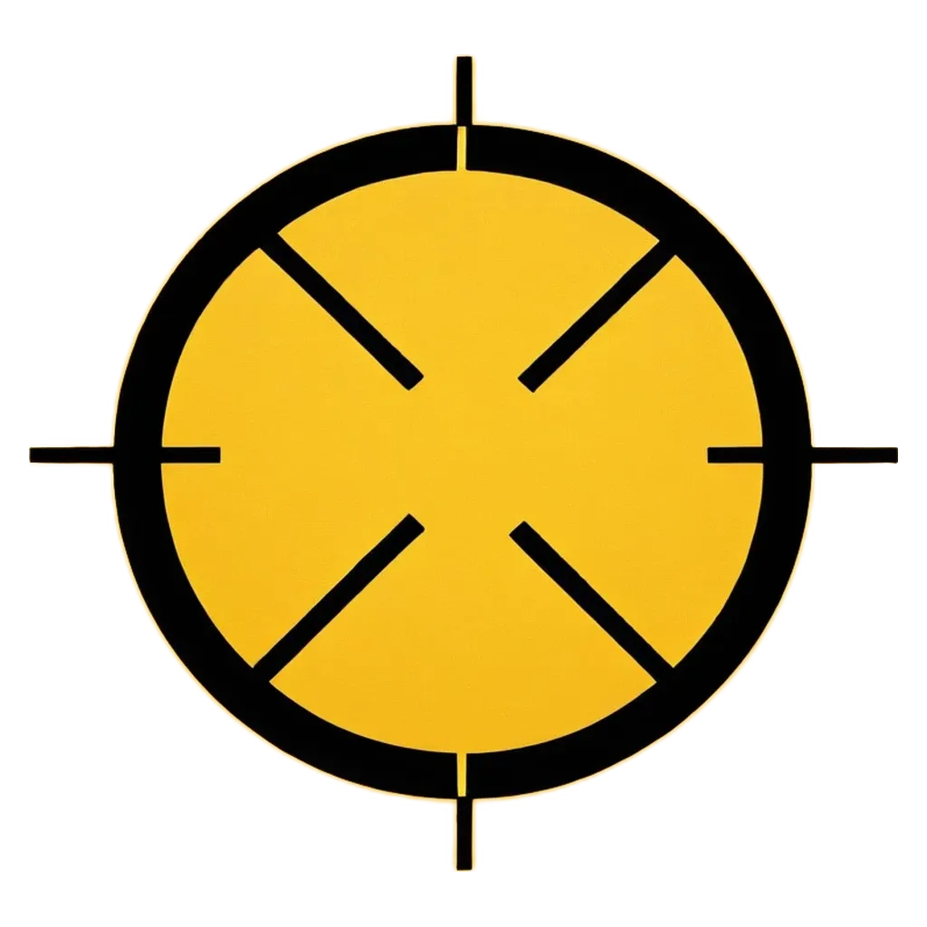 A crosshairs target on a black background.