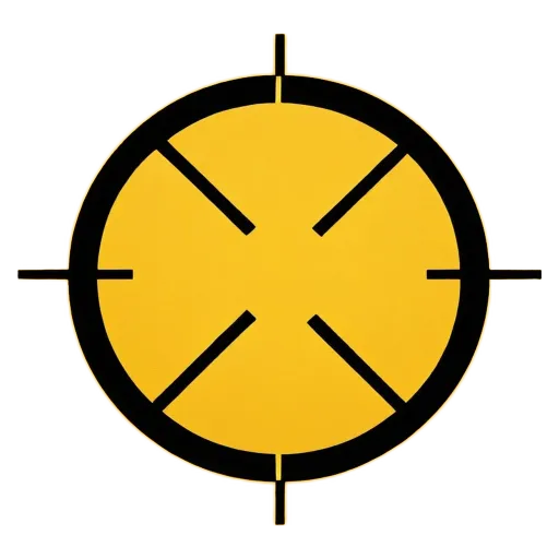 A crosshairs target on a black background.