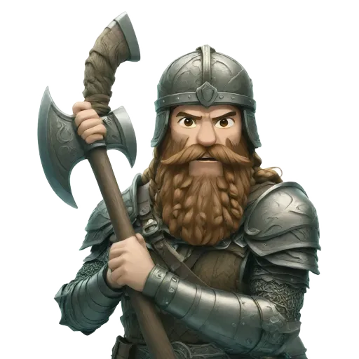 A character that looks like a gnome or a man with a sword.