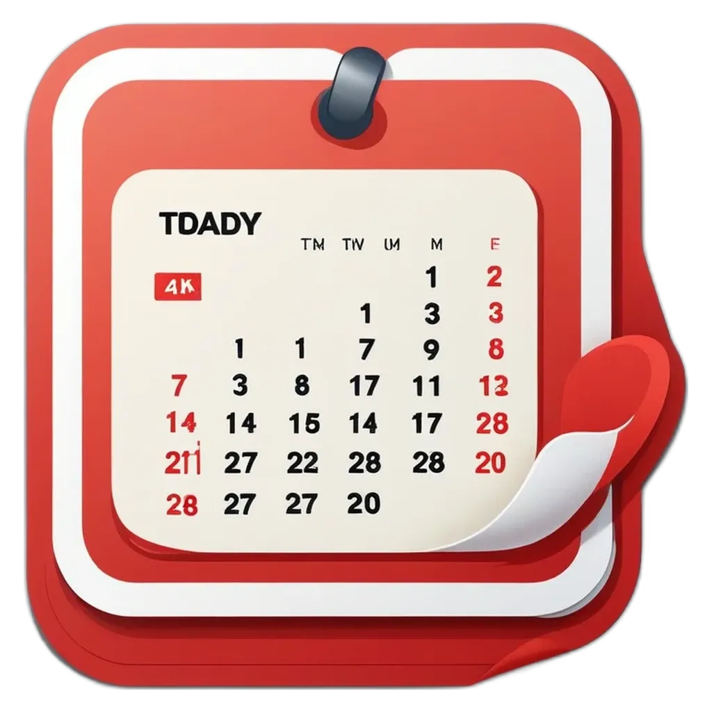 a Todo app calendar with the date today on it.
