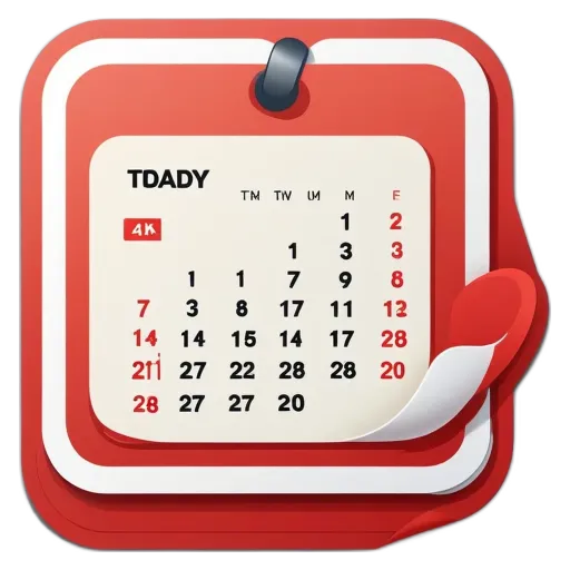 a Todo app calendar with the date today on it.