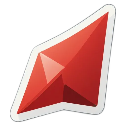 A red triangle is on a black background.