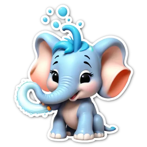 A elephant with a big trunk holding a toy.
