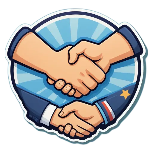 Two hands coming together in a handshake.