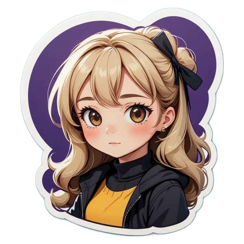 A girl with a bow in her hair is staring ahead.