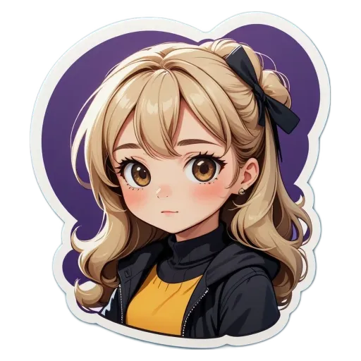 A girl with a bow in her hair is staring ahead.