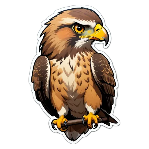 A cartoon picture of an eagle with claws out posed for a sticker.