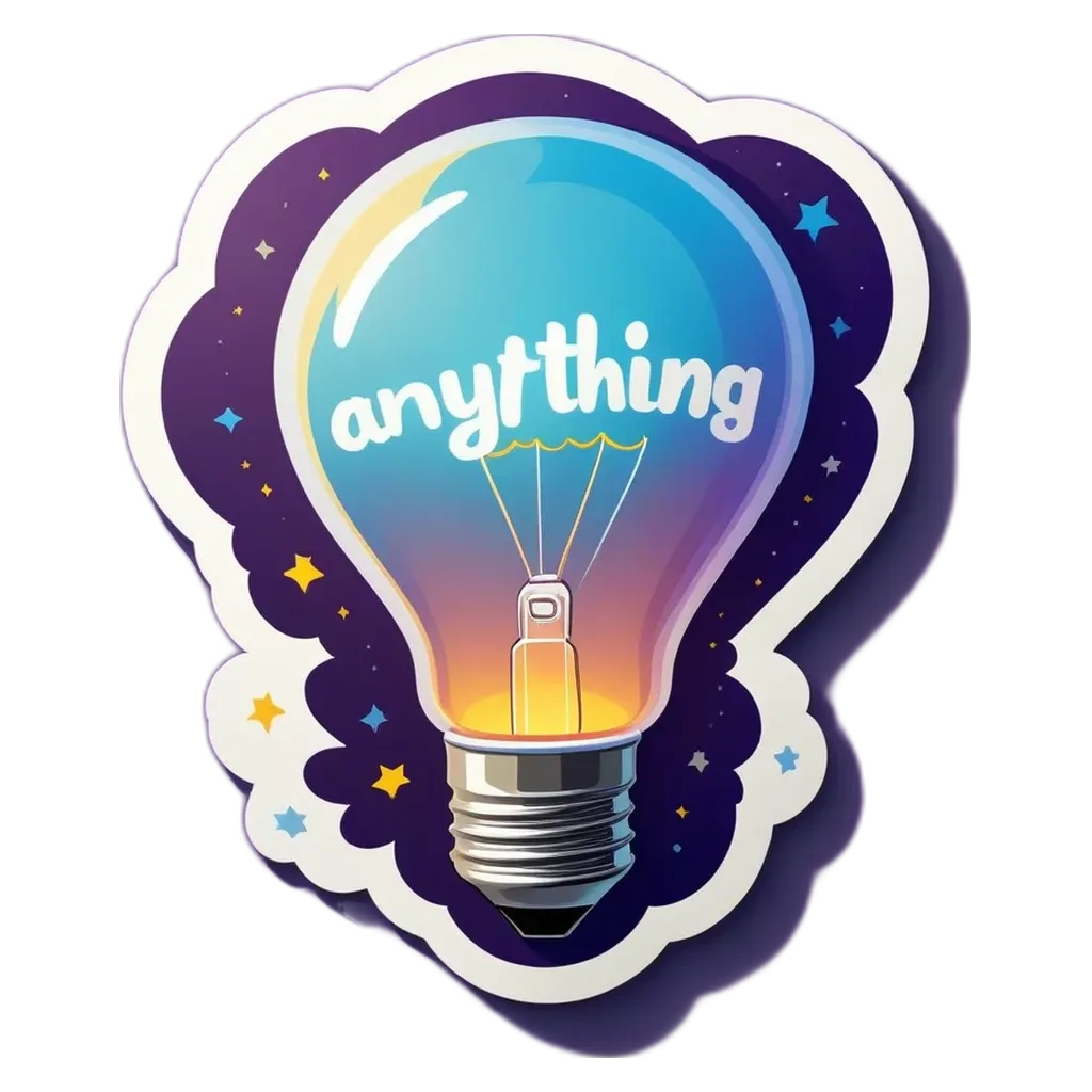 A light bulb with the words Anything but a star behind it.