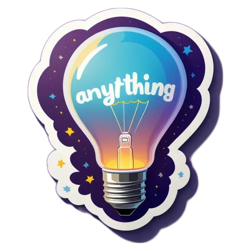 A light bulb with the words Anything but a star behind it.