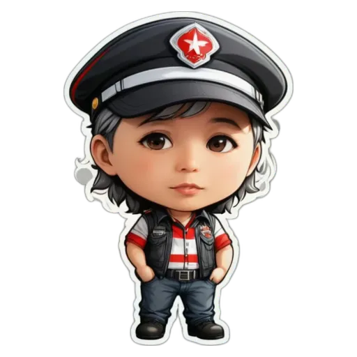 A child wearing a hat and vest, the hat has a star on it.