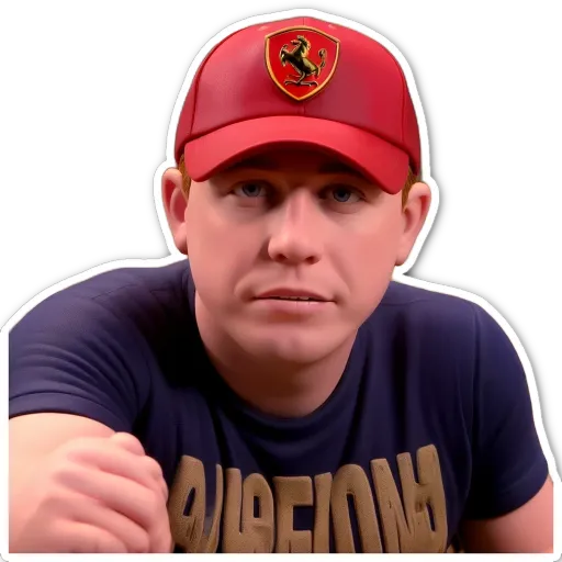 A very detailed and realistic fake picture of a man wearing a red cap.