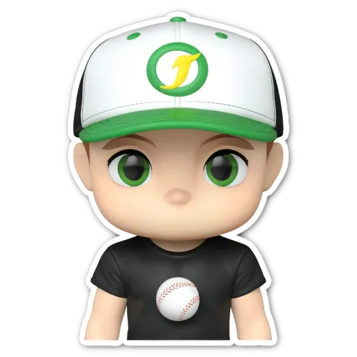 A small boy who loves baseball is shown on a figurine.