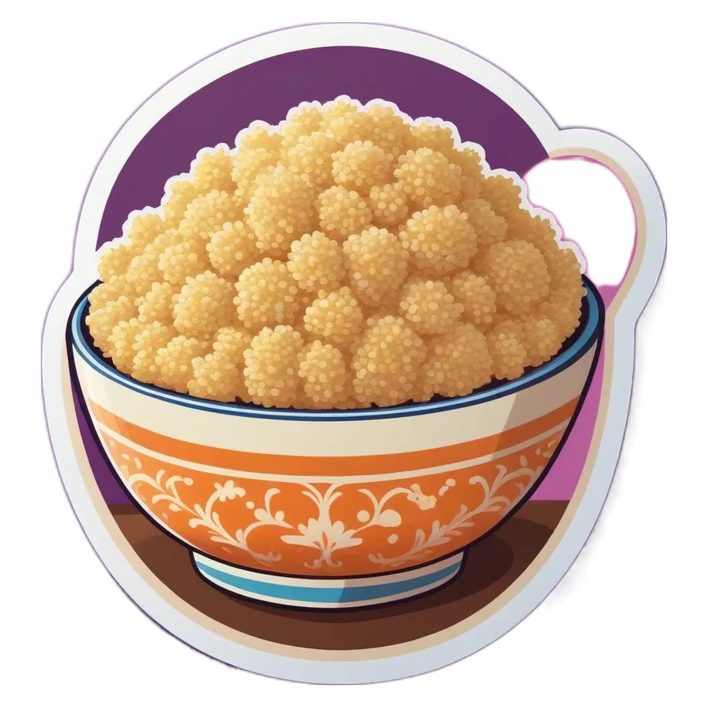 A bowl of cereal is drawn on a black background.