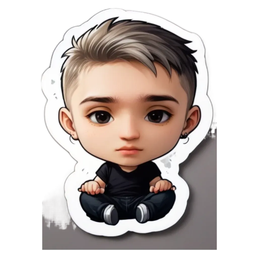 A boy that is a cartoon character that is black and white.