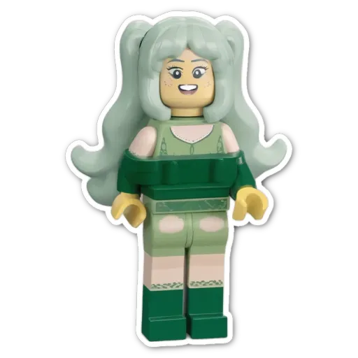 A green lego person who looks like Adriana in twig.