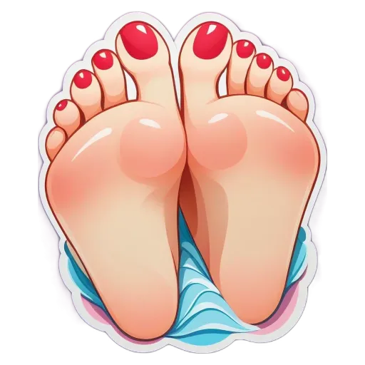 A feet and toenails decal that is part of a larger picture.