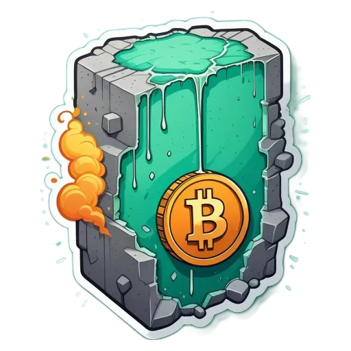 An image of a coin and a code that says 'bitcoin'.