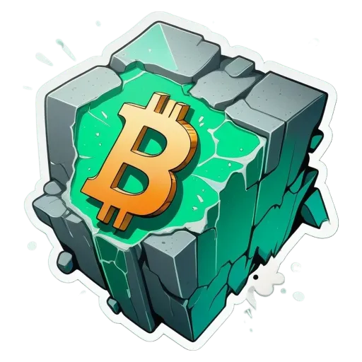 A cube that has a hash symbol and a coin on it.