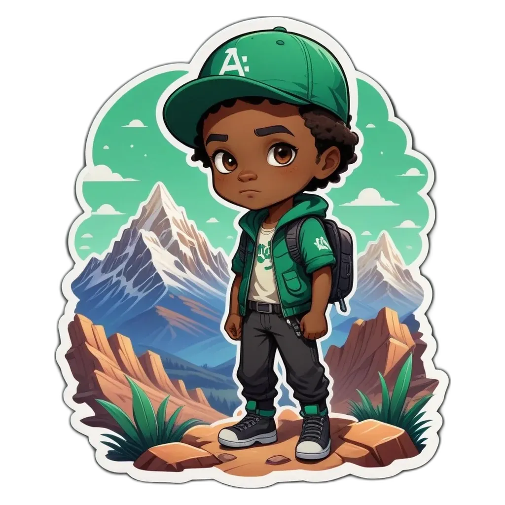 A boy is wearing a hat and has a backpack on his back.