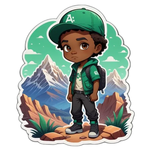 A boy is wearing a hat and has a backpack on his back.