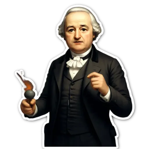 A man is holding a torch and a bomb in his hand.