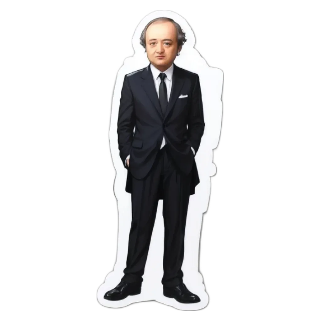 A man in a suit and tie is standing up straight.