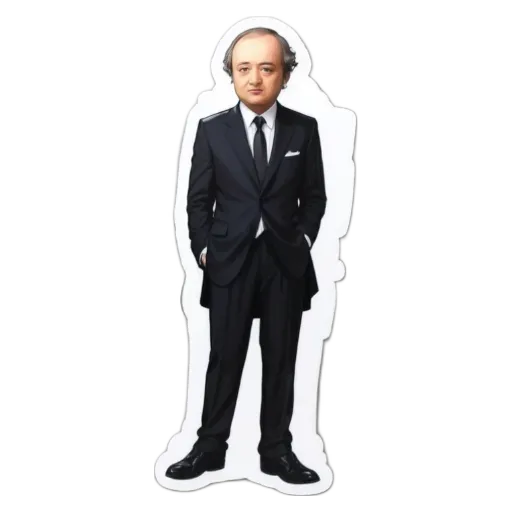 A man in a suit and tie is standing up straight.