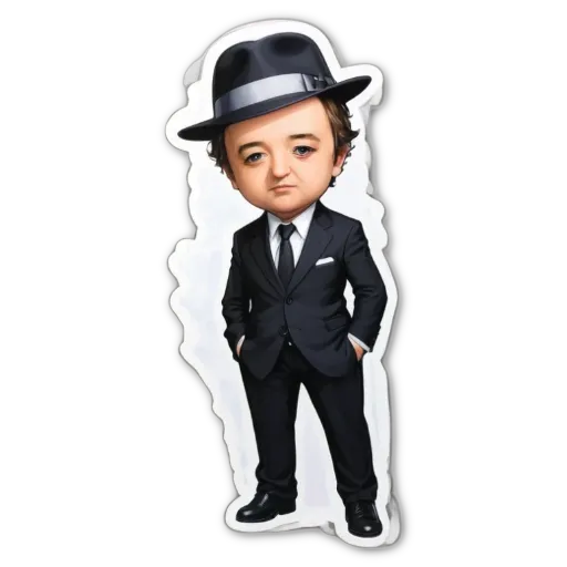 A boy in a suit and fedora hat.