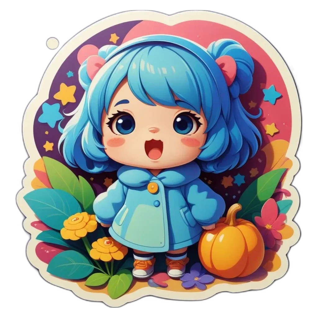 A girl is standing in front of flowers and a pumpkin.