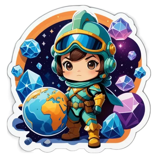 A child wearing a green helmet holding the earth.