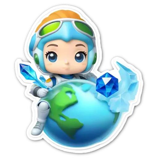 A picture of a child planet earth that has ice and diamonds on it.