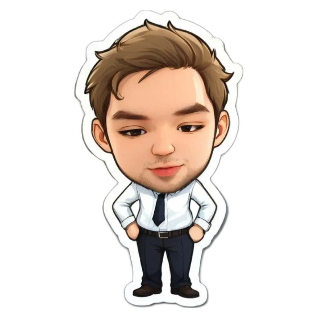 A cartoon character wearing a dress and tie.