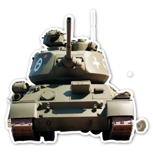 A sticker of a tank that says S.O.S.
