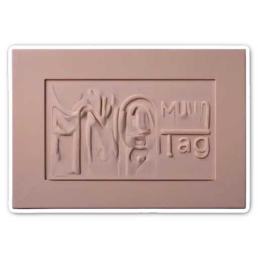 a tag with the letters mm on it.