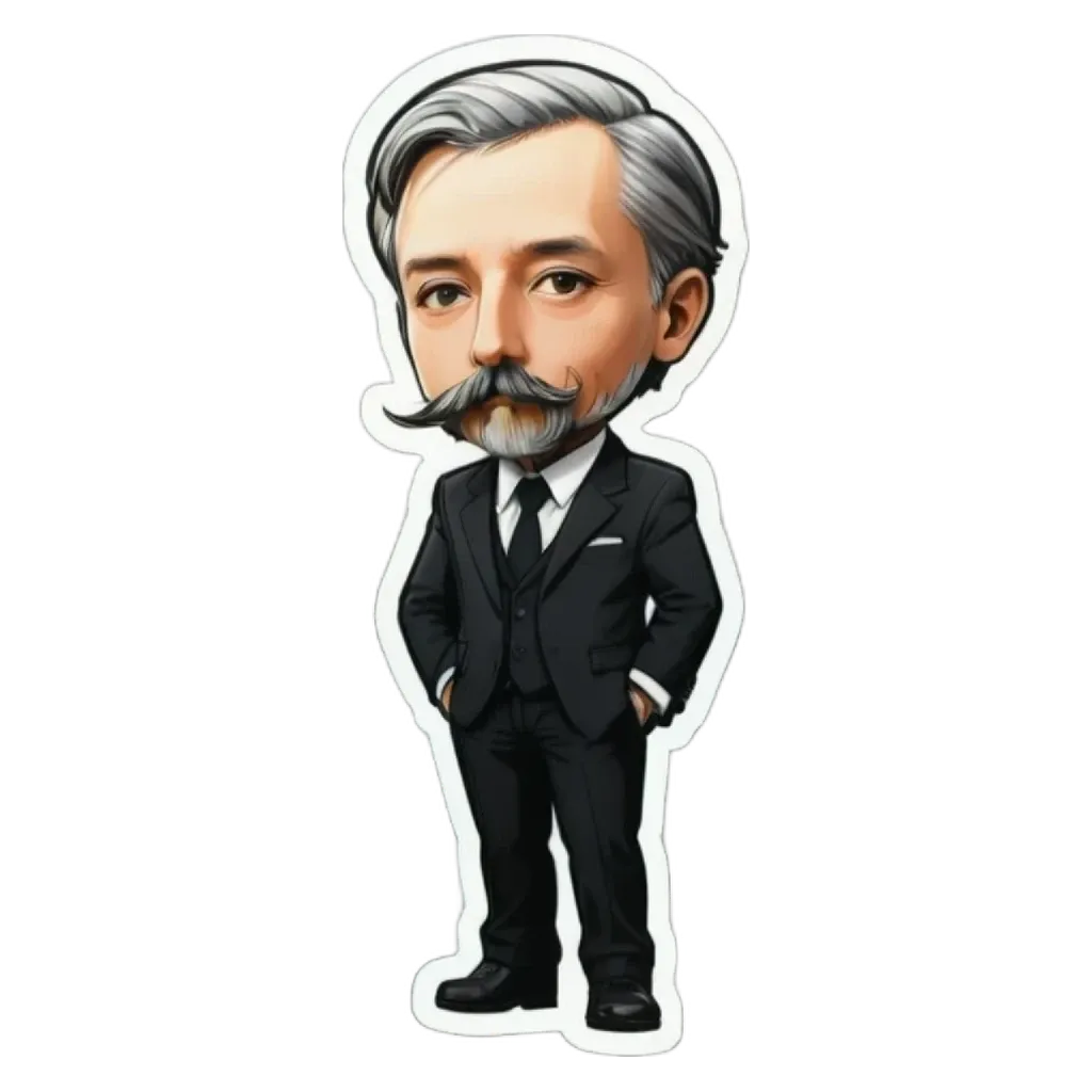 A cartoon depiction of a man in a suit and tie.
